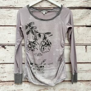 CABI The Beauty of Love Lavender Long Sleeve Shirt Sz S